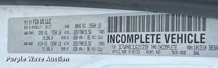 image for item ET3376 2018 RAM 5500HD bucket truck