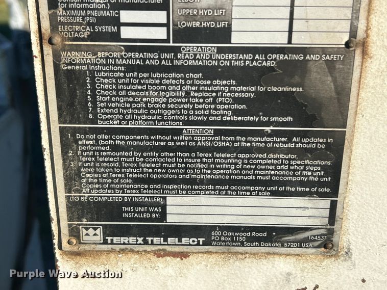 image for item ET3493 Eusco 156A2 digger derrick truck bed