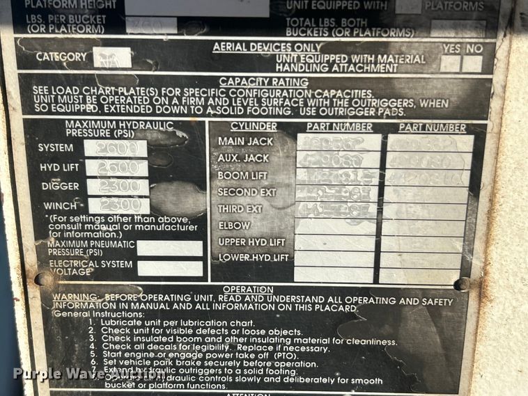 image for item ET3493 Eusco 156A2 digger derrick truck bed