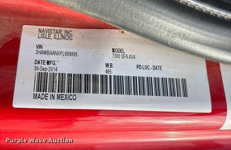 image for item ET7167 2015 International 7300 digger derrick truck