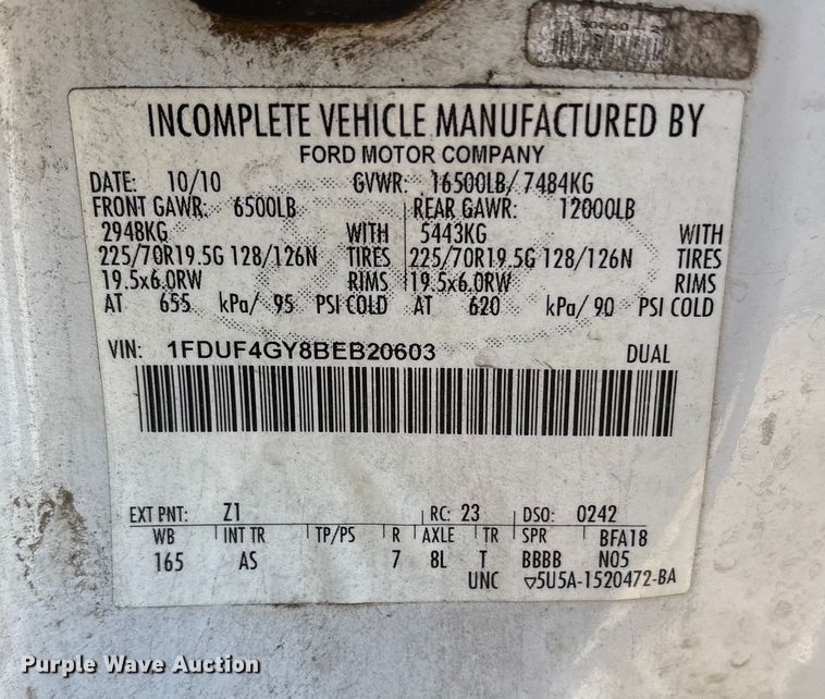 image for item ET7176 2011 Ford F450 Super Duty bucket truck