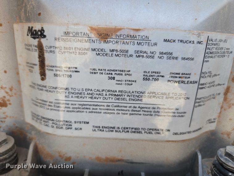 image for item EU3779 2013 Mack CHU613 semi truck