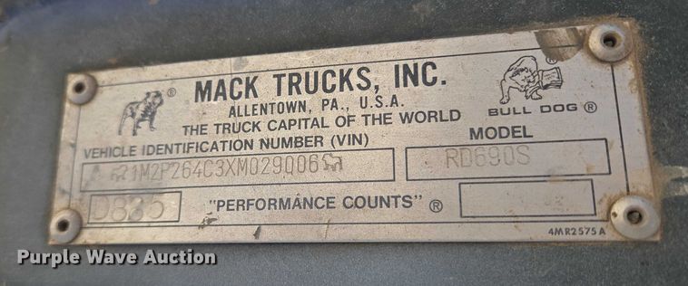 image for item EU3784 1999 Mack RD690S ready mix truck