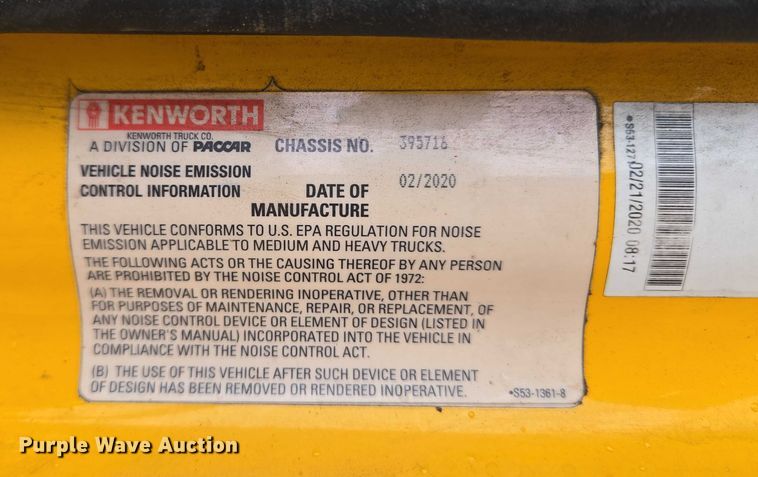 image for item EU3898 2021 Kenworth T680 dump truck