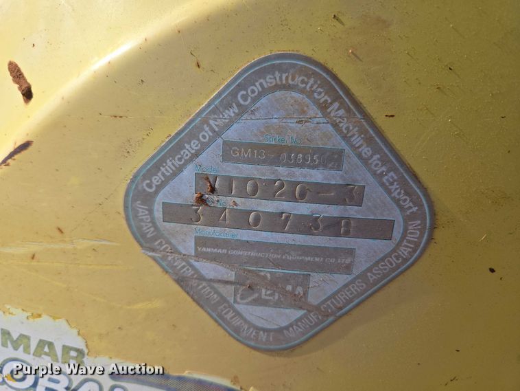 image for item EU3922 Yanmar VIO20-3 mini excavator