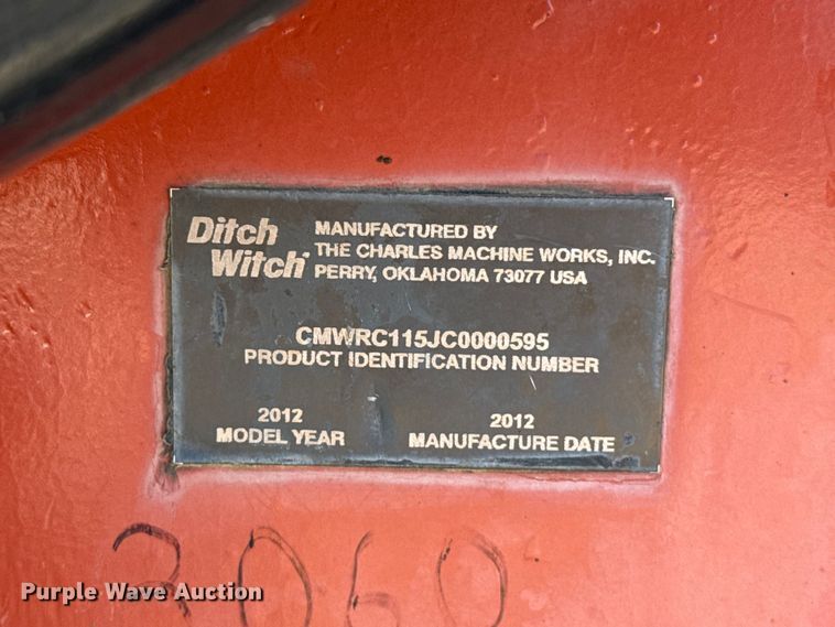 image for item EU5150 2012 Ditch Witch RT115 trencher