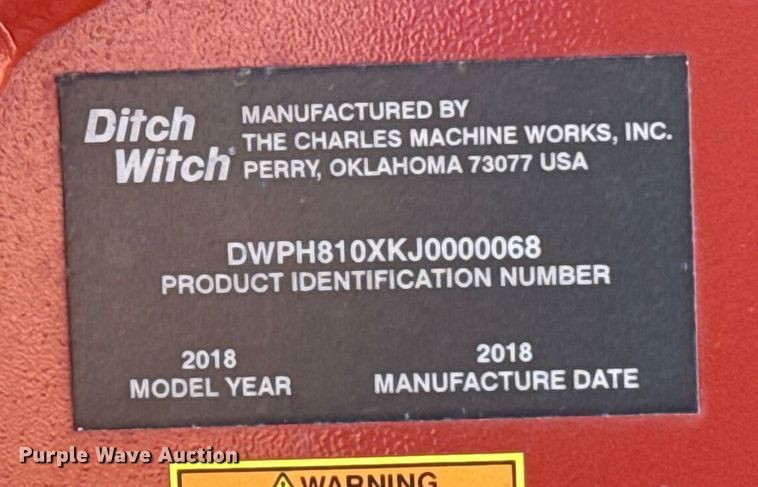 image for item EU5153 2018 Ditch Witch H810 trencher