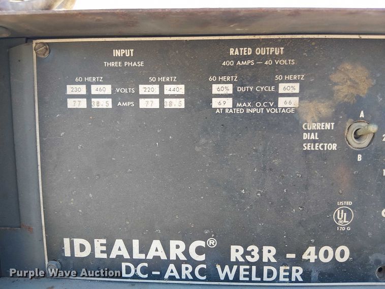 image for item EV5392 Lincoln Idealarc R3R-400 welder