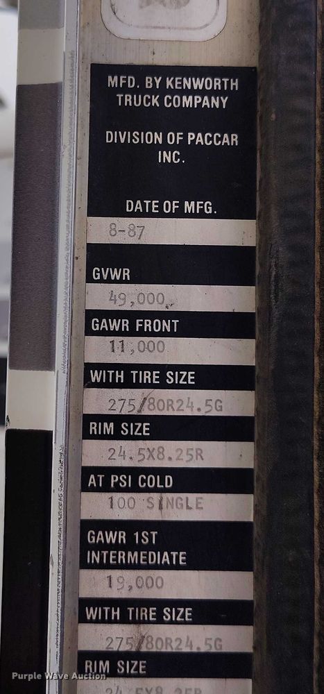 image for item IP9713 1988 Kenworth W900B dump truck