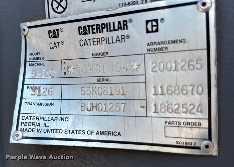 image for item ND9435 2001 Caterpillar 950G wheel loader