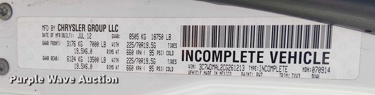 image for item NU9734 2012 Dodge Ram 5500 bucket truck