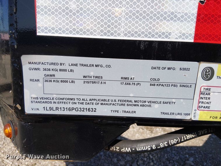 image for item NU9747 2023 Lane Trailer reel trailer