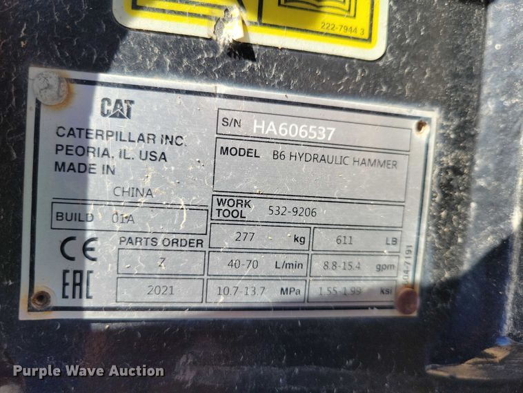 image for item YA1202 2010 Caterpillar B6 breaker