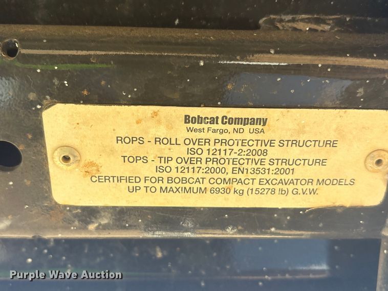 image for item YA1248 2017 Bobcat E32I mini excavator