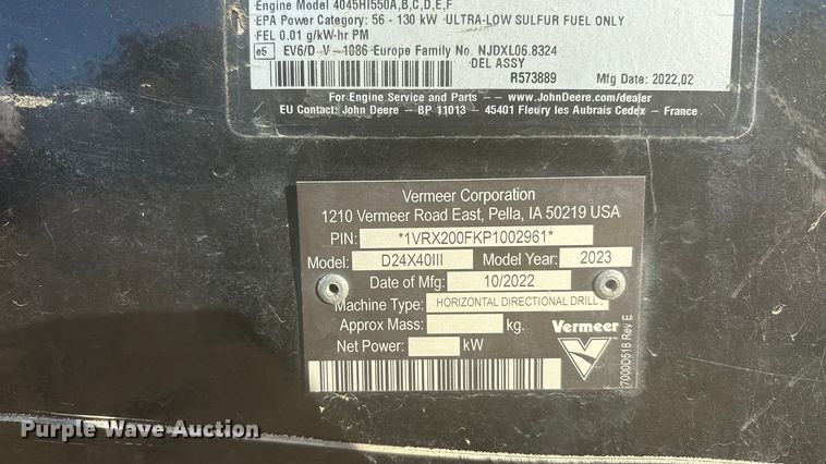 image for item YA1260 2023 Vermeer Navigator D24x40 Series III directional boring unit