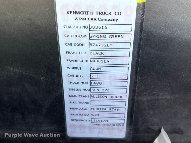 image for item YA1277 2025 Kenworth T480 dump truck