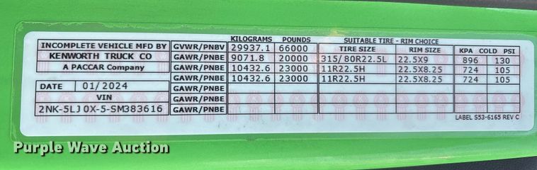 image for item YA1277 2025 Kenworth T480 dump truck