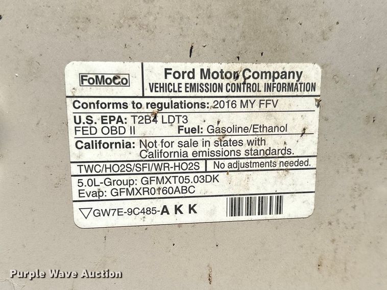 image for item DF8639 2016 Ford F150 SuperCab pickup truck