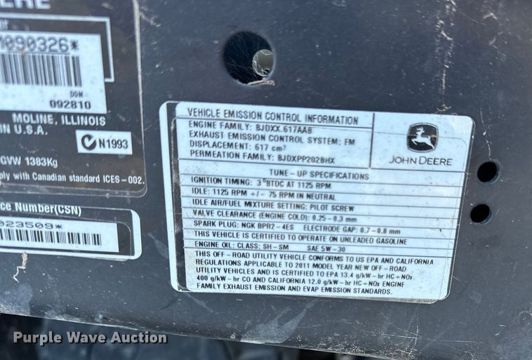 image for item DF8644 2010 John Deere Gator HPX utility vehicle