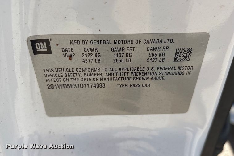 image for item DM1974 2013 Chevrolet Impala Police Cruiser 