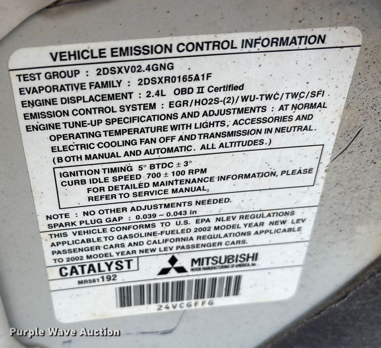 image for item DM1975 2002 Mitsubishi Galant ES 