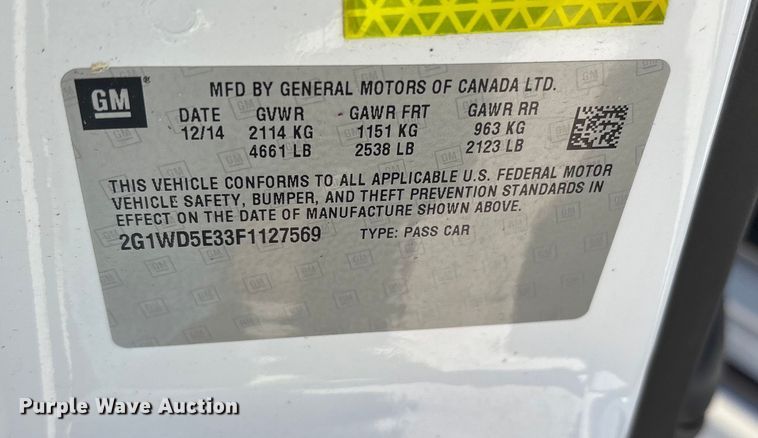 image for item DM1983 2015 Chevrolet Impala Police Cruiser 