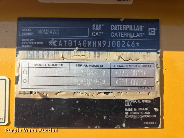 image for item DT4580 2015 Caterpillar 140M3 AWD motor grader