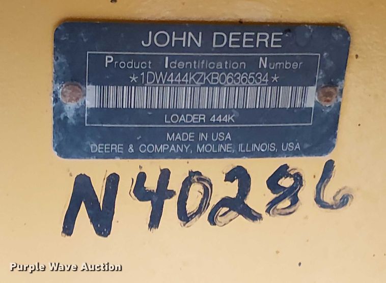 image for item DU3694 2011 John Deere 444K wheel loader
