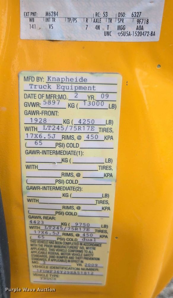 image for item DU3702 2009 Ford F350 Super Duty XL dump flatbed pickup truck