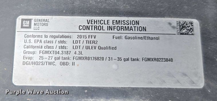 image for item DU3703 2015 Chevrolet Silverado 1500 Double Cab pickup truck