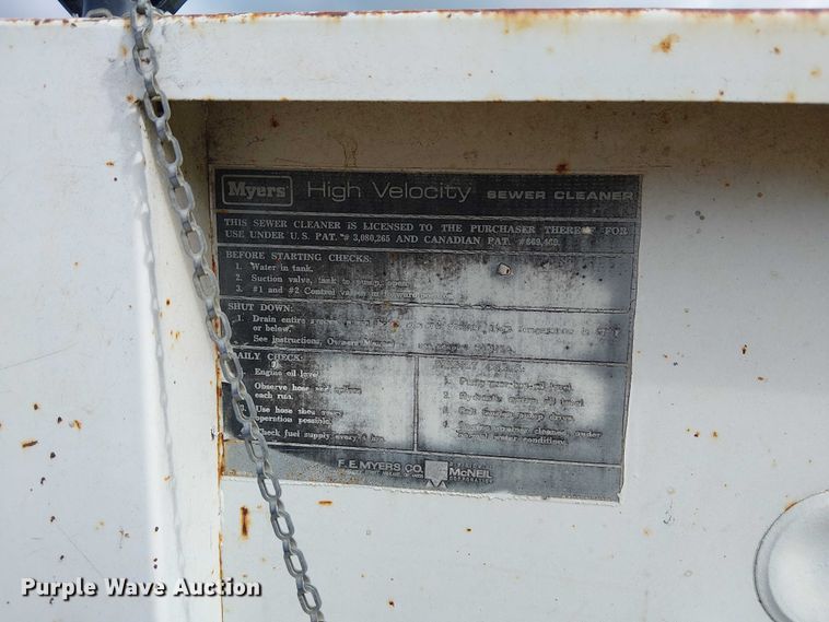 image for item DU3723 Meyers RJ-0635 sewer jetter trailer