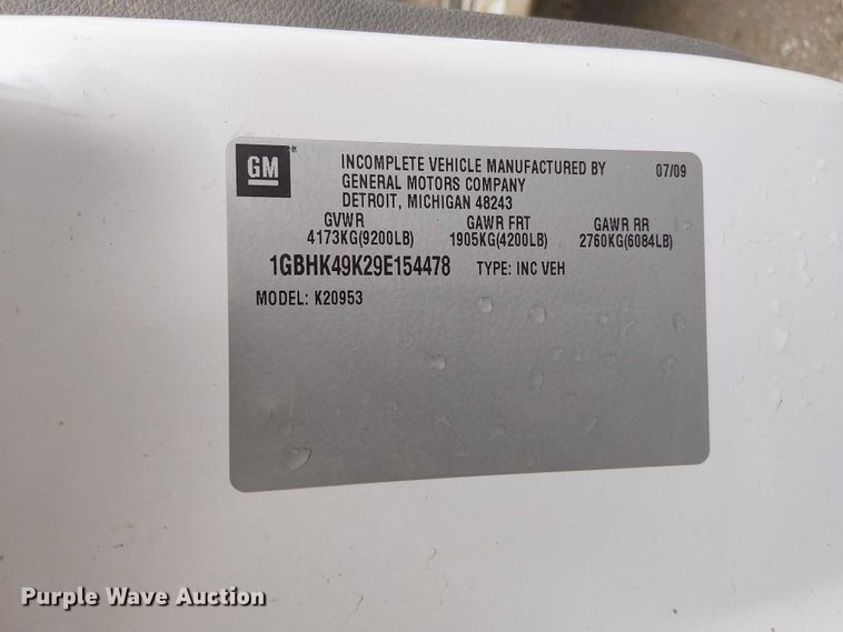 image for item DU3724 2009 Chevrolet 2500HD Ext. Cab utility bed pickup truck