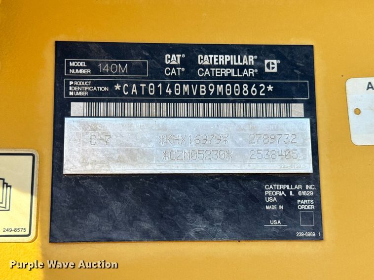 image for item DW6666 2009 Caterpillar 140M motor grader