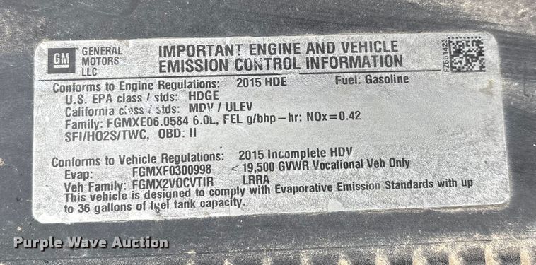 image for item DW7253 2015 Chevrolet Silverado 2500HD utility bed pickup truck