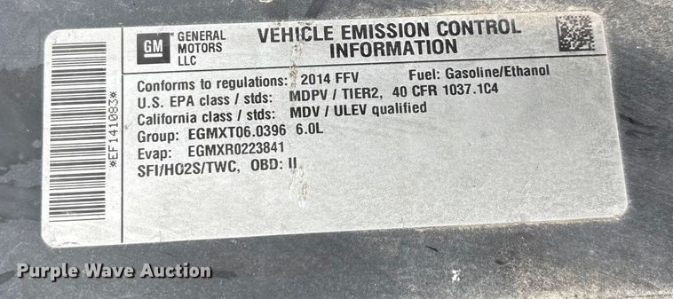 image for item DW7254 2014 Chevrolet Silverado 2500HD Crew Cab pickup truck