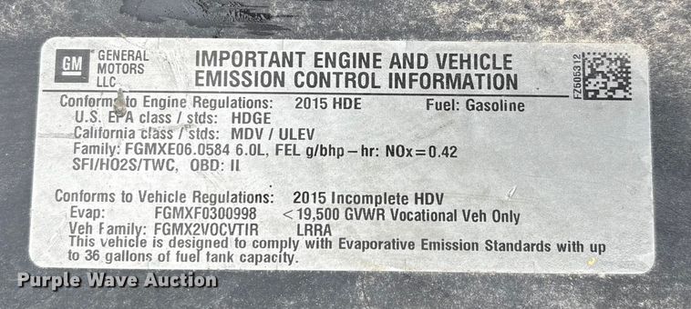 image for item DW7255 2015 Chevrolet Silverado 2500HD utility bed pickup truck