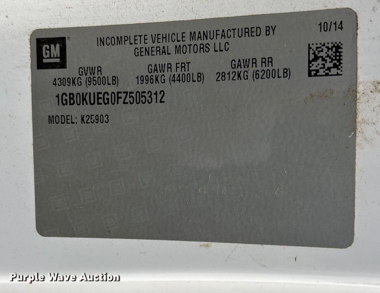 image for item DW7255 2015 Chevrolet Silverado 2500HD utility bed pickup truck