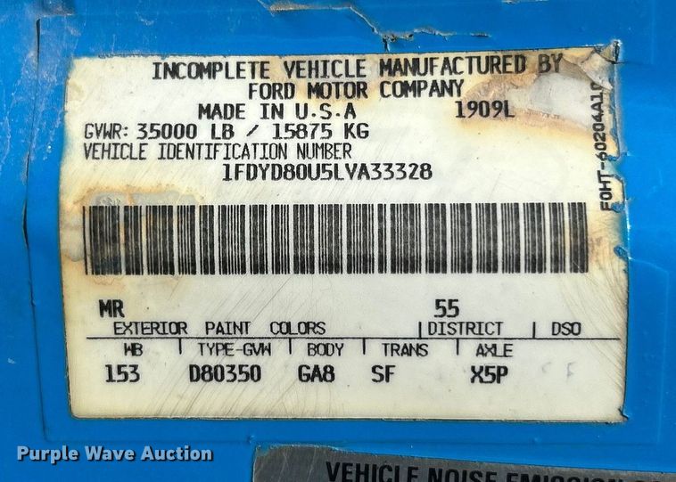 image for item DX1494 1990 Ford C8000 flatbed truck