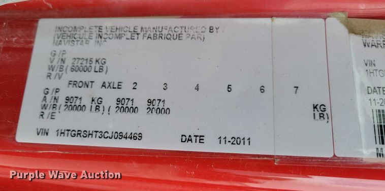 image for item DX6590 2012 International  Work Star 7600 dump truck