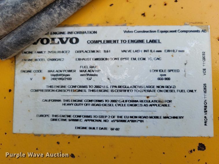 image for item EA2701 2003 Volvo G746B motor grader