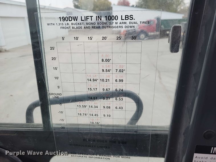 image for item EA2706 2012 John Deere 190D W wheeled excavator