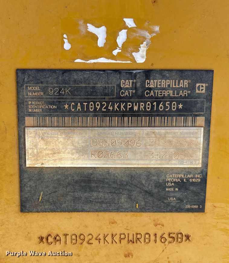 image for item EA7648 2013 Caterpillar 924K wheel loader