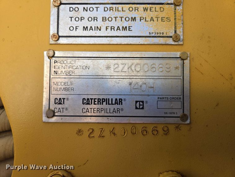 image for item EB1120 1996 Caterpillar 140H motor grader