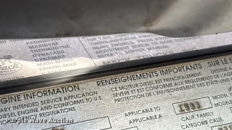 image for item ED2334 1993 Mack MR688P pumper fire truck