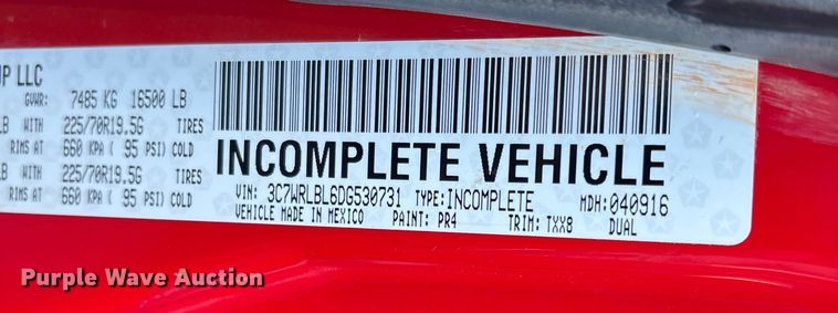 image for item ED2338 2013 RAM 4500 truck cab and chassis