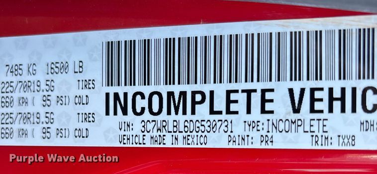 image for item ED2338 2013 RAM 4500 truck cab and chassis