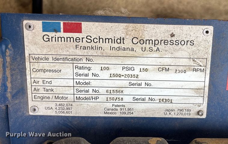 image for item EE4209 Grimmer Schmidt 150 air compressor