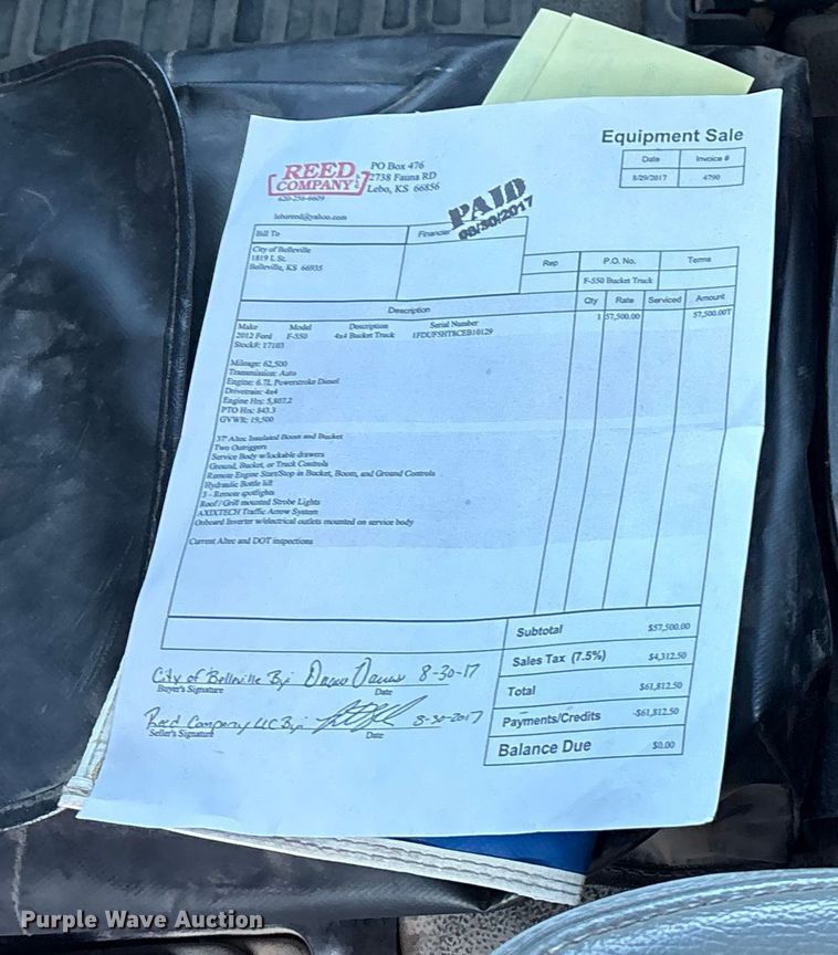 image for item EE4289 2012 Ford F550 bucket truck
