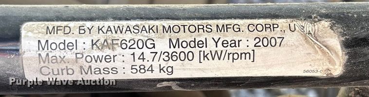 image for item EE4320 2007 Kawasaki Mule 3000 utility vehicle