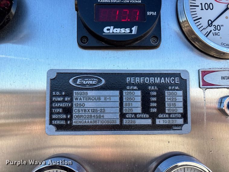 image for item EE4363 1996 E-One pumper fire truck